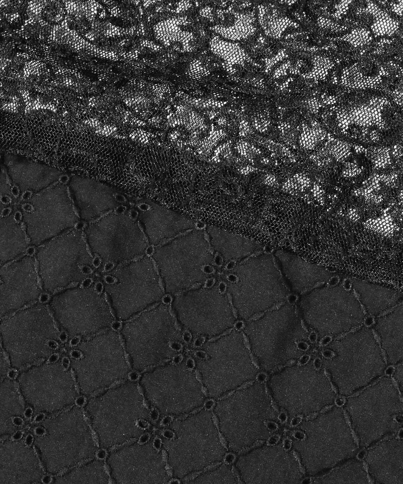  Lace Drawstring Bag - Black