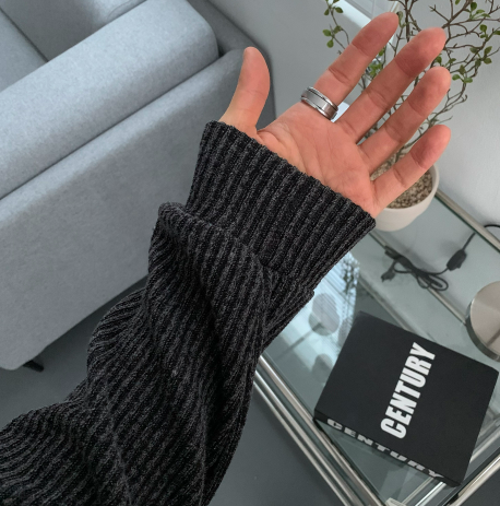Hendes Daily Ribbed Semi-Zip Up Knit