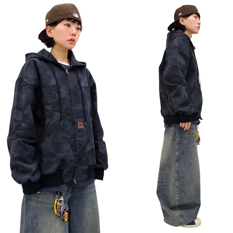 Vintage Work Camo Hooded Jacket