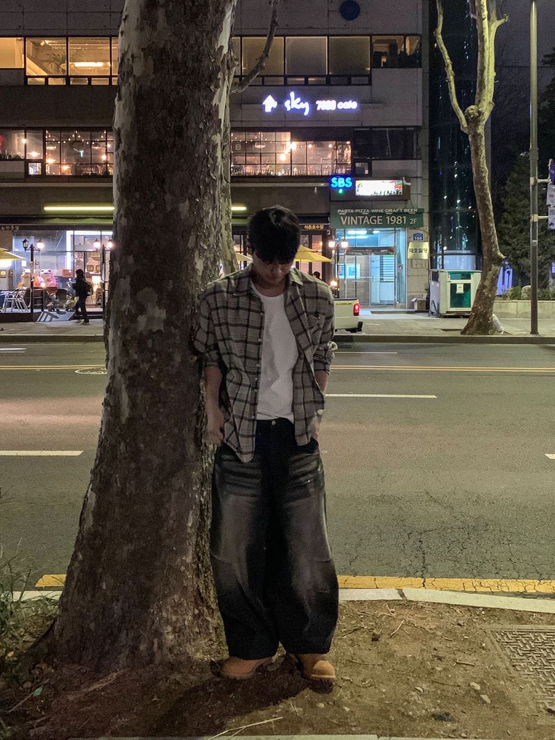 스즈메 체크 셔츠