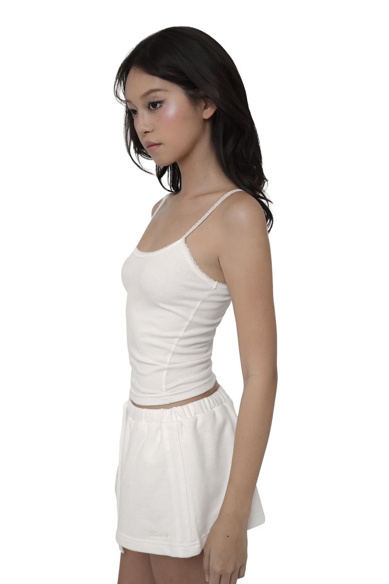 Basic logo low rise sweat skirt, White