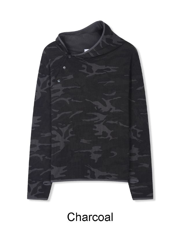 Ferro Camo Button Waffle Hoodie