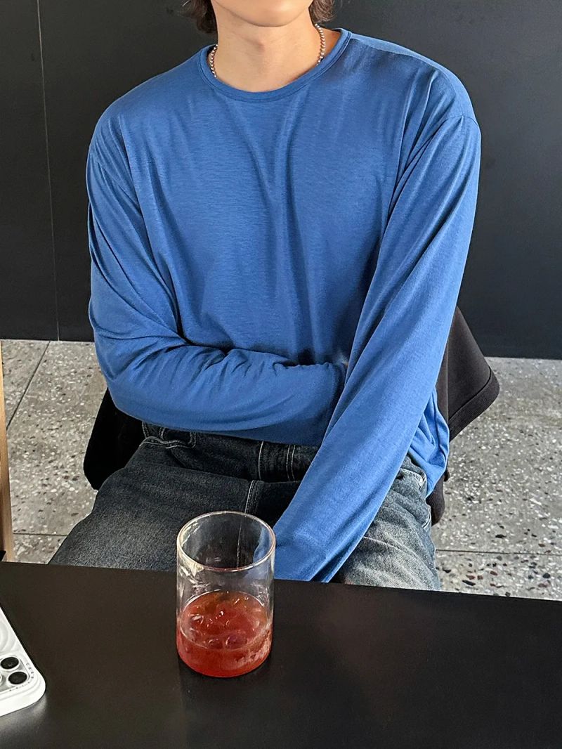 [1+1] LMN Essential Comfort Cotton Long Sleeve T-Shirt (9 colors)