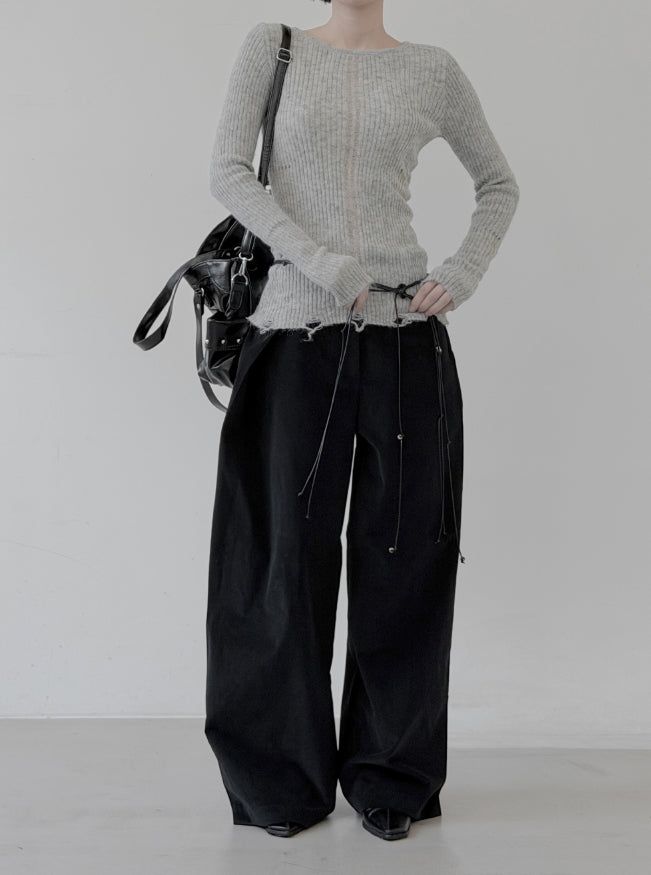Modern Damage Ribbed Knit