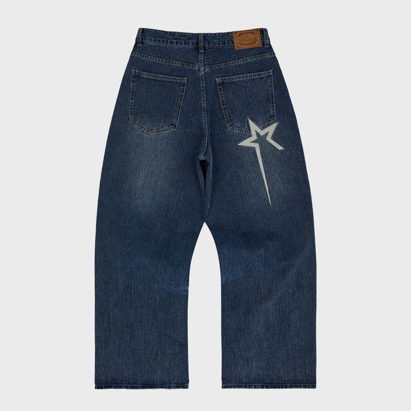Maltese Crew Line Embroidery Denim Pants
