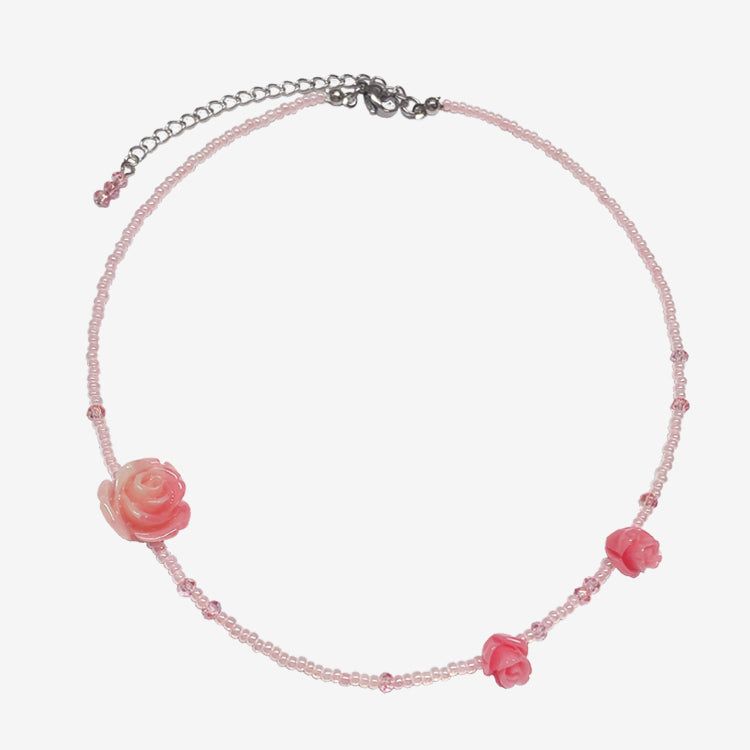 HYONNY.JSG(ヒョニネジャンシング)の「ルーズフィットビーズチョーカーネックレスピンク(アクセサリー)」