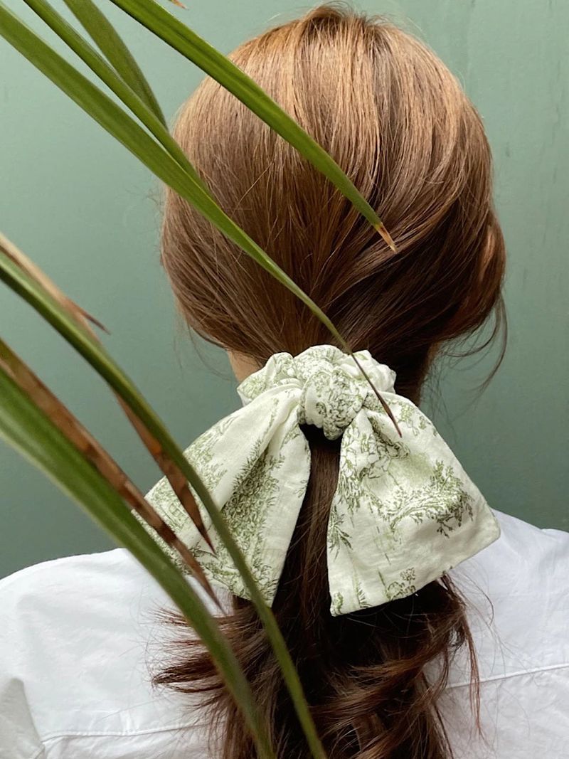 French Etoile Ruffle Scrunchie [Green]