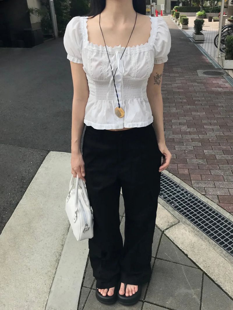 Mabel Utility Cargo Semi Wide Long Bootcut Pants 