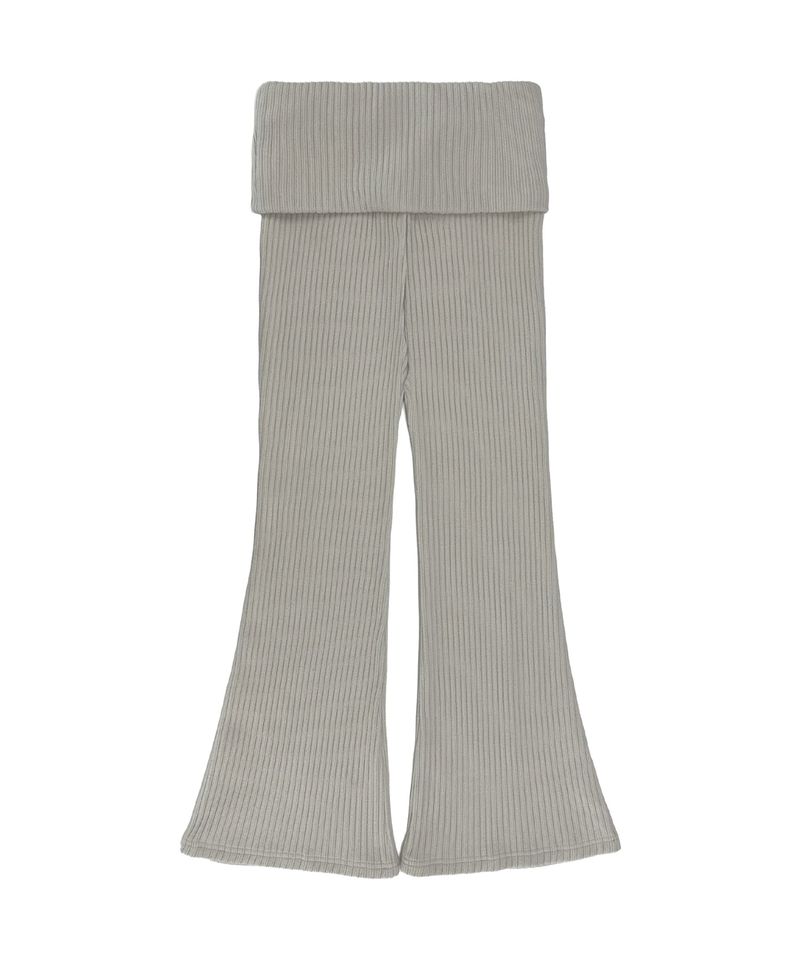 C FOLD BANDING RIBBED FLARE PANTS_OATMEAL