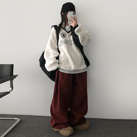 Poriside pin tuck napping corduroy wide pants [Long & short 2 short lengths!]