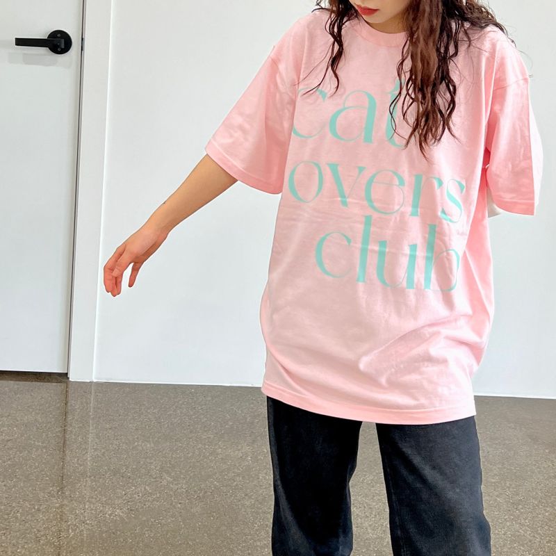 CAT LOVERS CLUB MINT LETTERING T-SHIRTS(3 COLORS)
