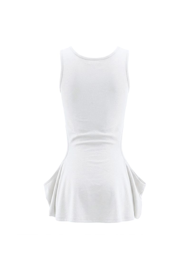  OPEN SLIT SLEEVELESS . WHITE