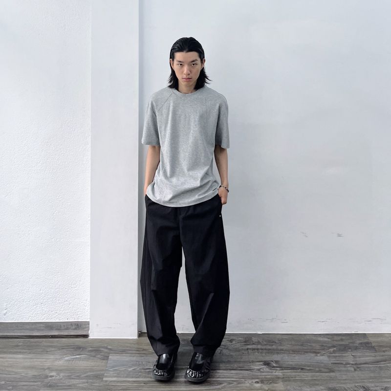 Side-Studded Structural Wide Pants
