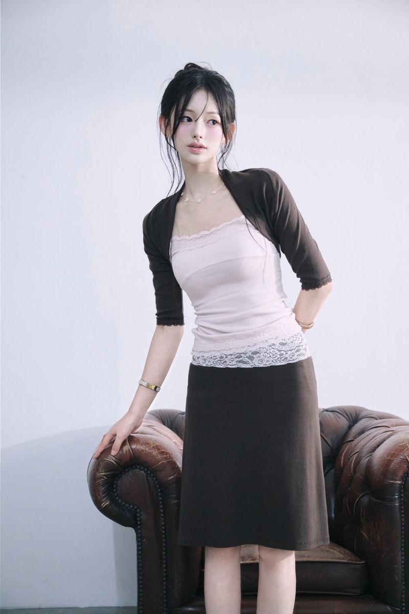 [MADE] Sherry Lace Midi Skirt