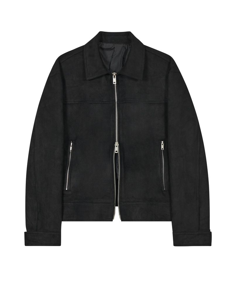 86-IRO237 Biker Collar Suede Jacket