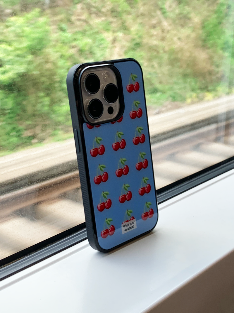 fruit tetris glass bumper case-cherry