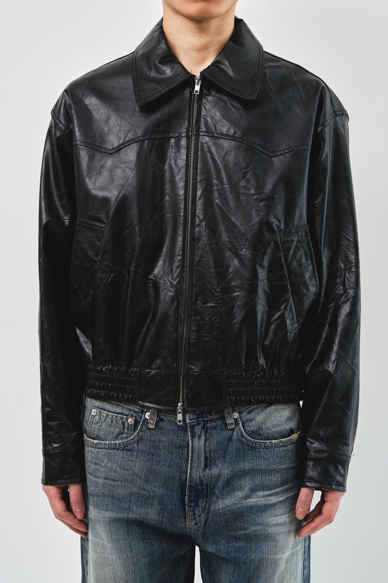 Chelo Wrinkled Leather Jacket (2color)