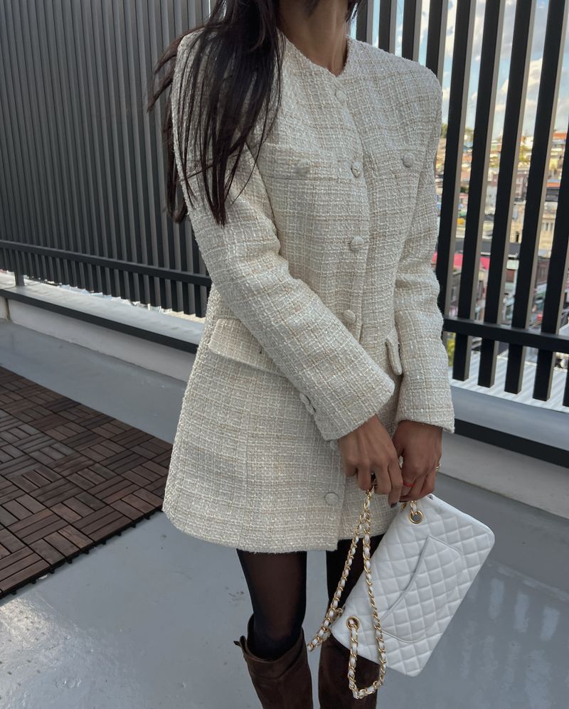 ribbon tweed dress