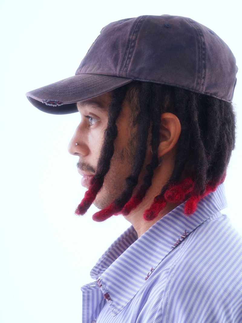 TWILL FADED RANDOM STITCH EMBROIDERY PATCH WASHED BALLCAP