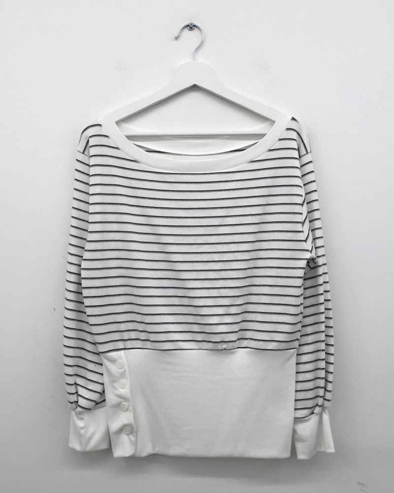 Denti Stripe Button Long Sleeve (2color)
