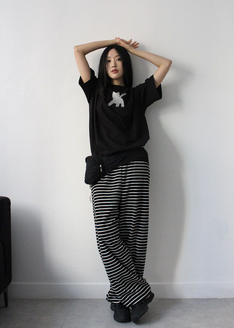 TERRY STRIPE PANTS