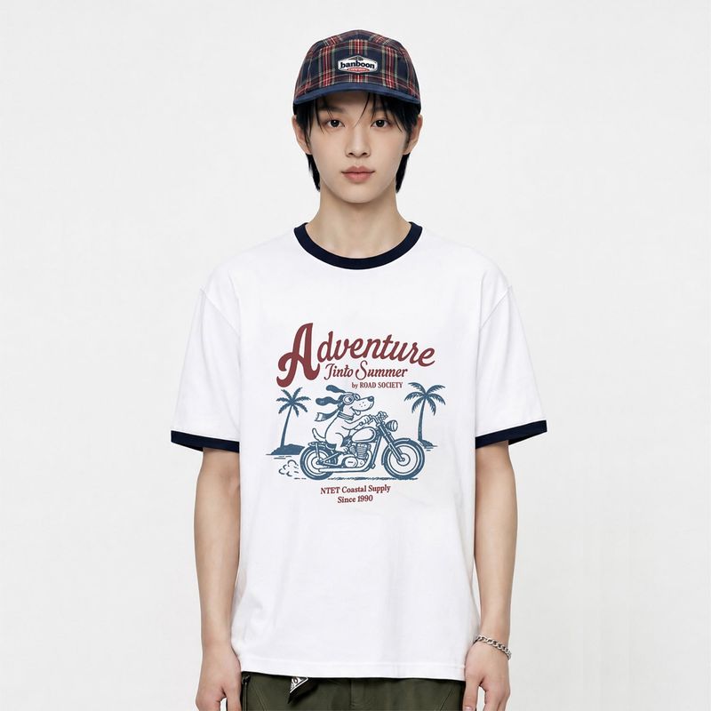 NTET(エヌティーイーティー)の「adventure into summer overfit ringer t-shirt (3color)(Tops)」