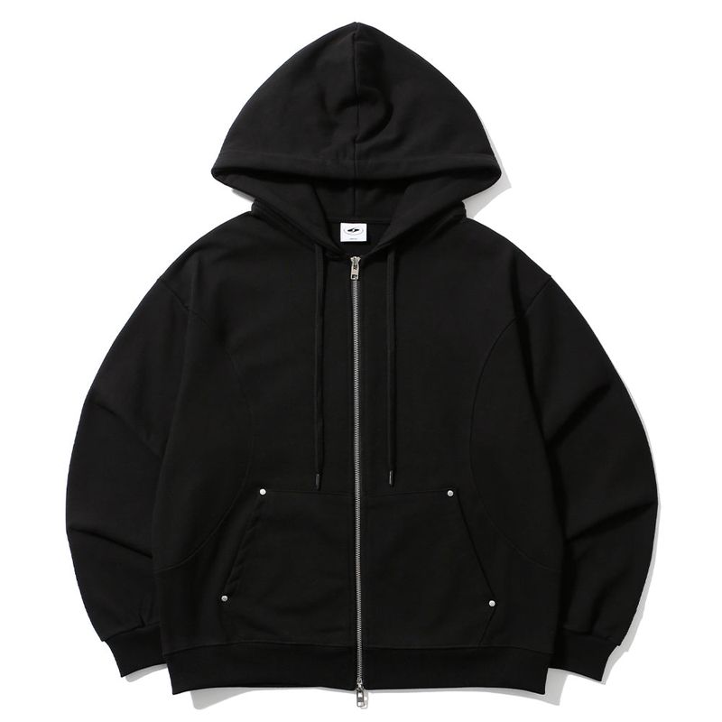 RIVET POCKET HOODIE ZIP-UP