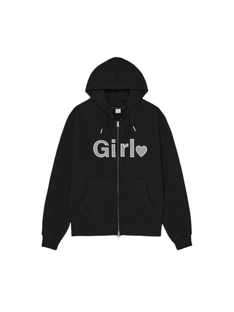 Girl zip-up hoodie - Black