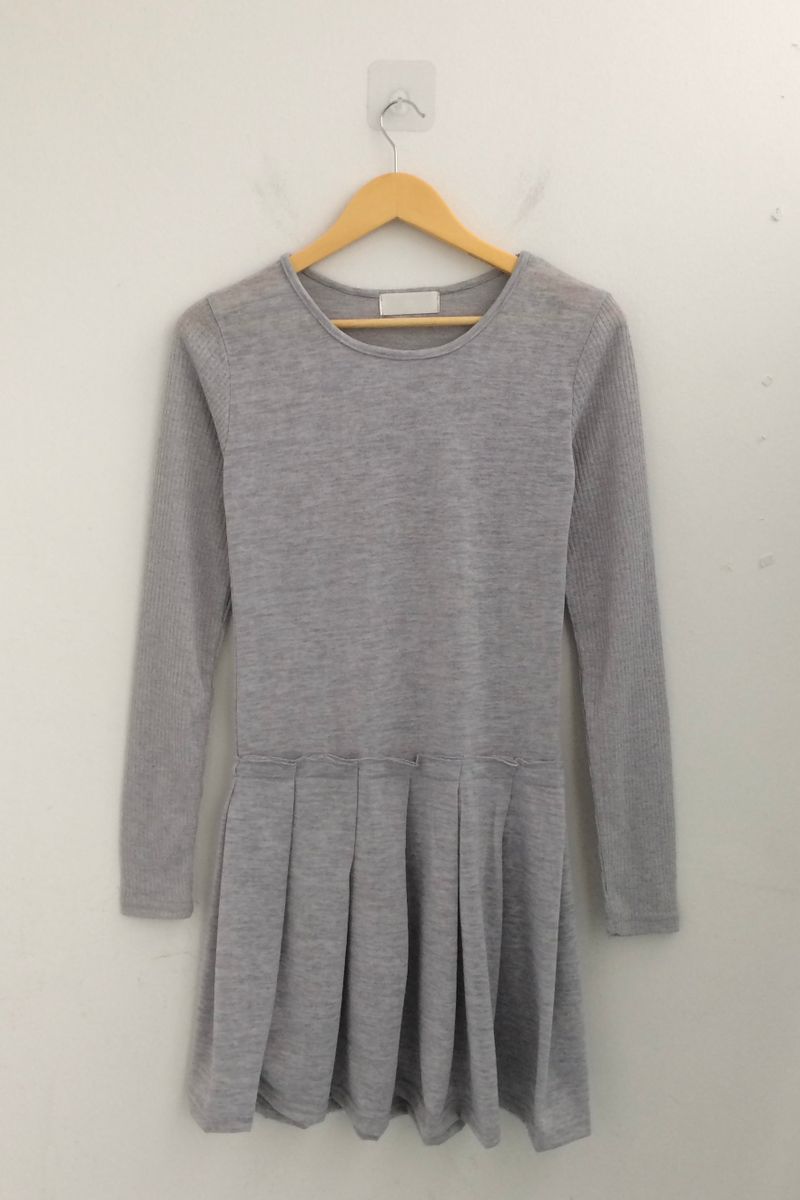 line and pleated dress