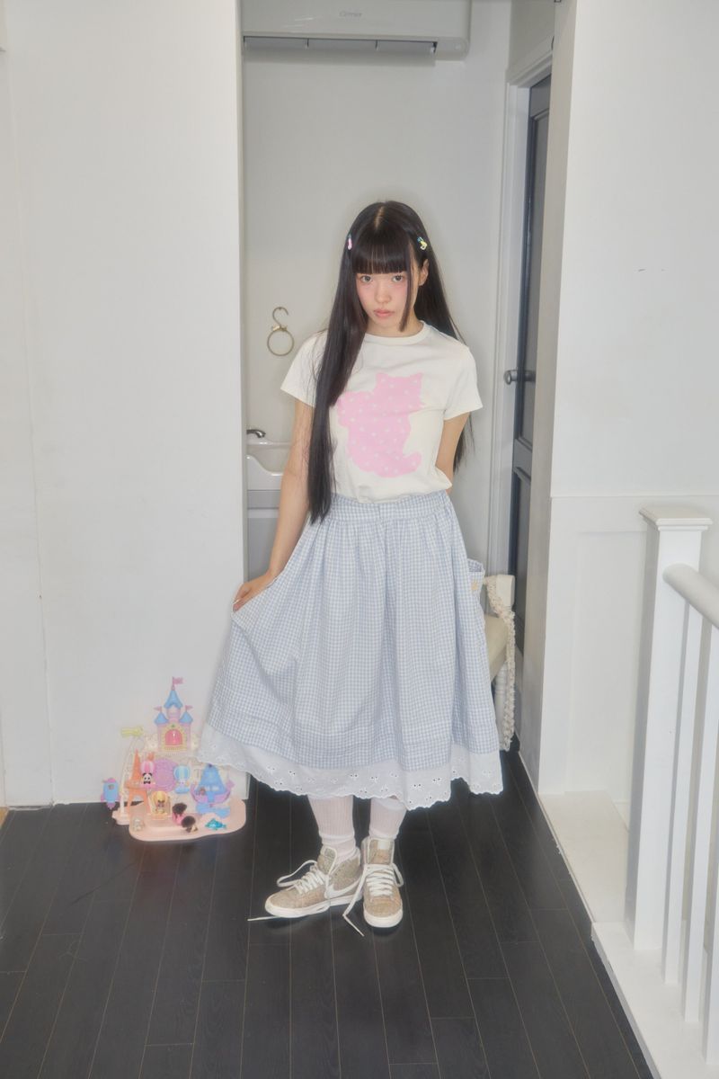 BONO POCKET GINGHAM SKIRT (BLUE)