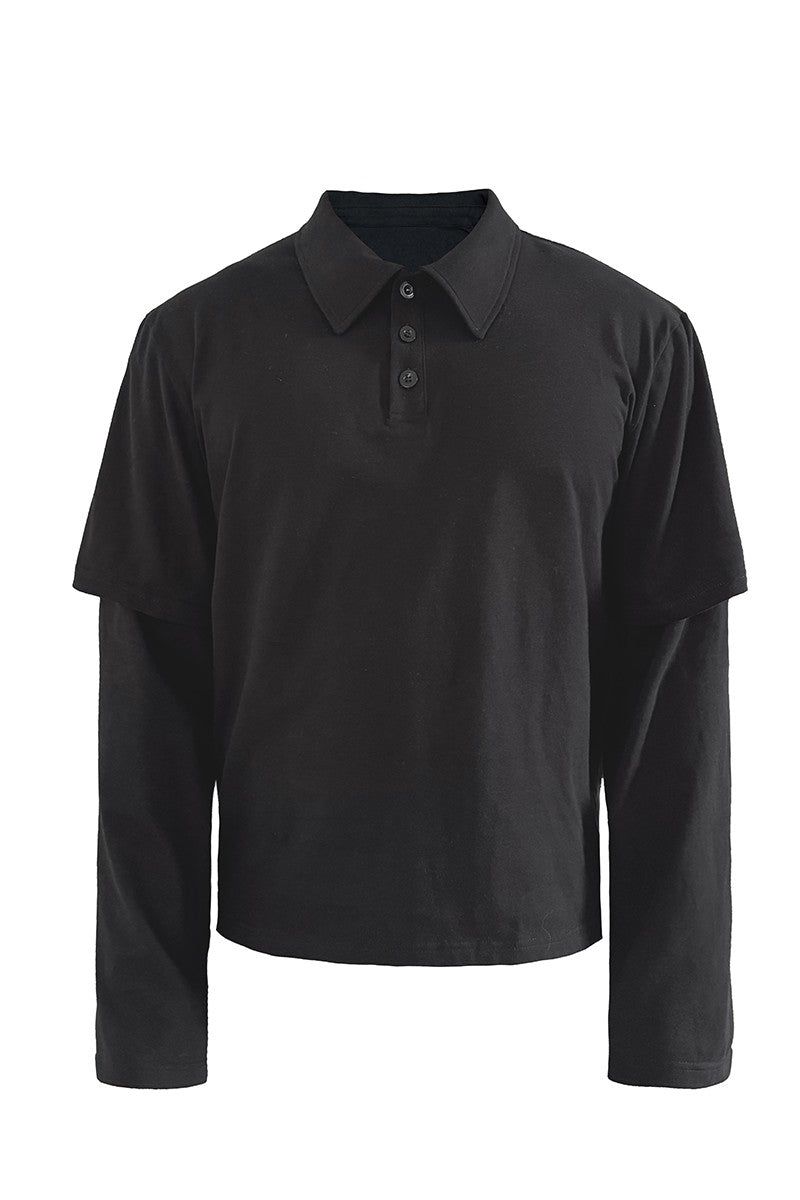 JCAESAR（ジュリウス・シーザー）の「Black Layered Polo Shirt（Tops）」