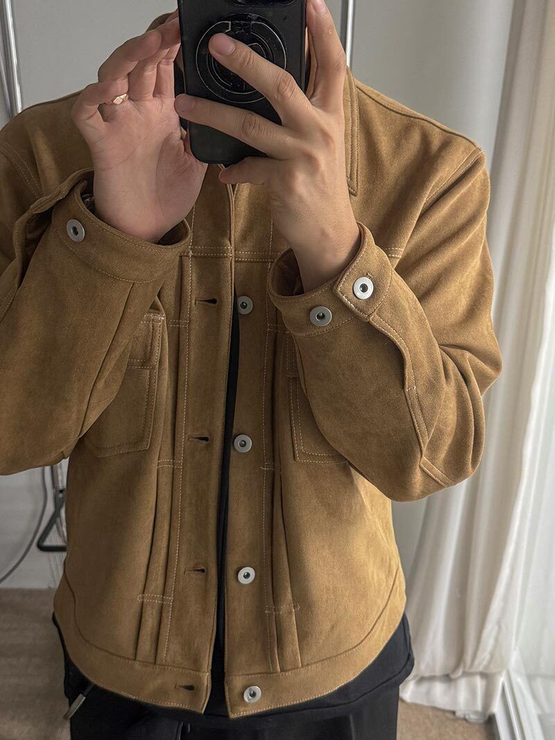 ASCLO Suede Crop Trucker Jacket (4color)