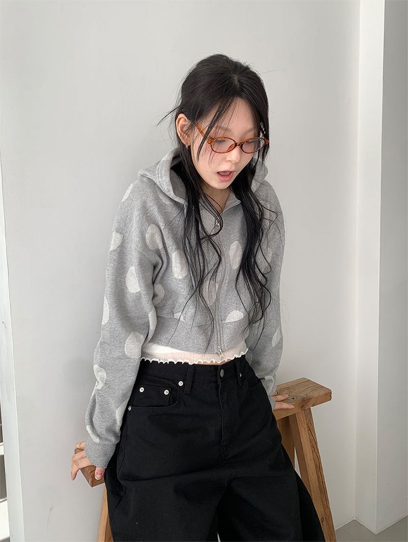 DOT HOOD ZIP-UP (2C)