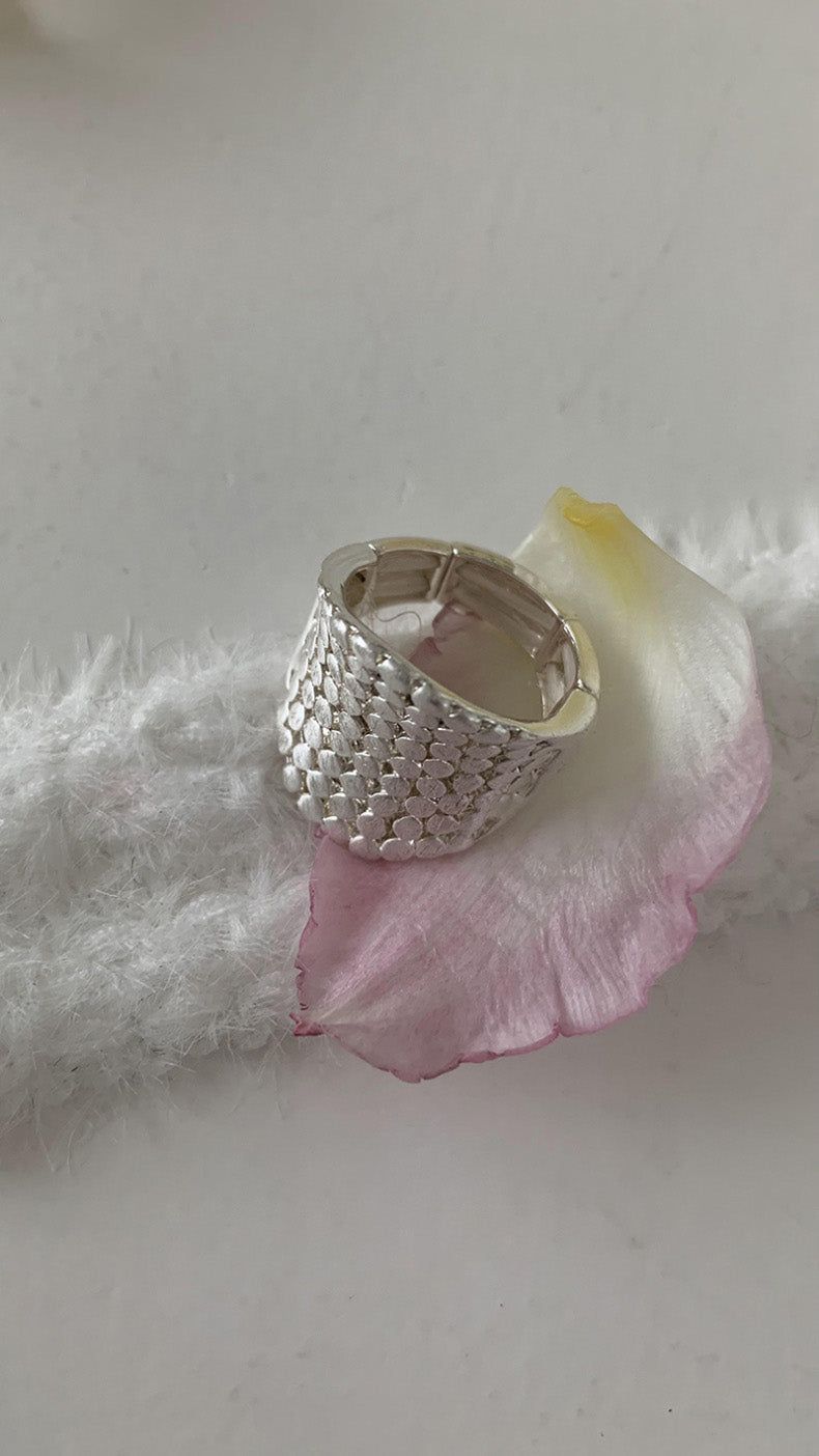 Silver mirror ball ring