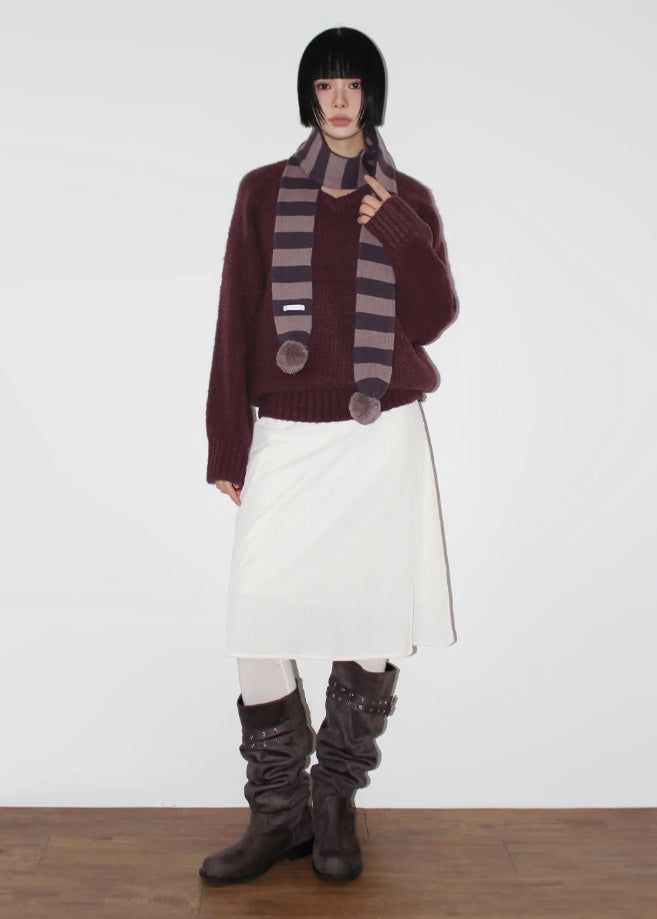 VELVET SHINE MIDI SKIRT 