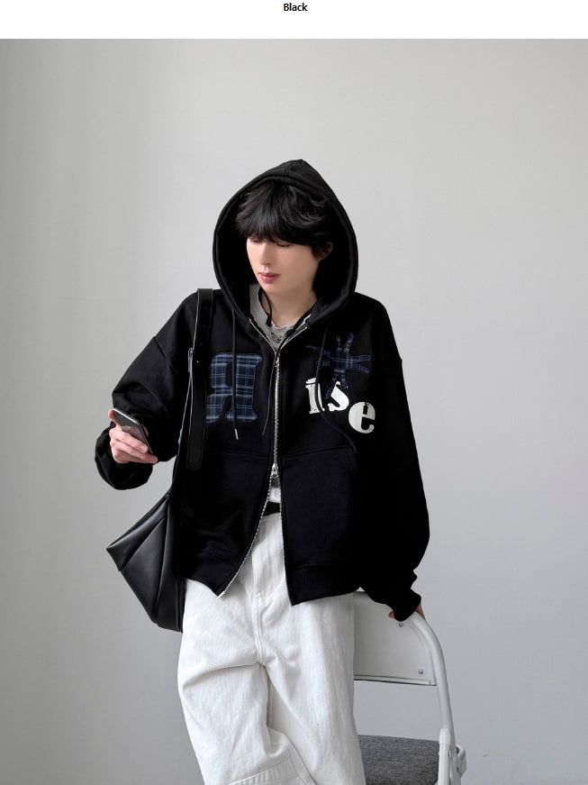 Nuance Check Hood Zip-Up