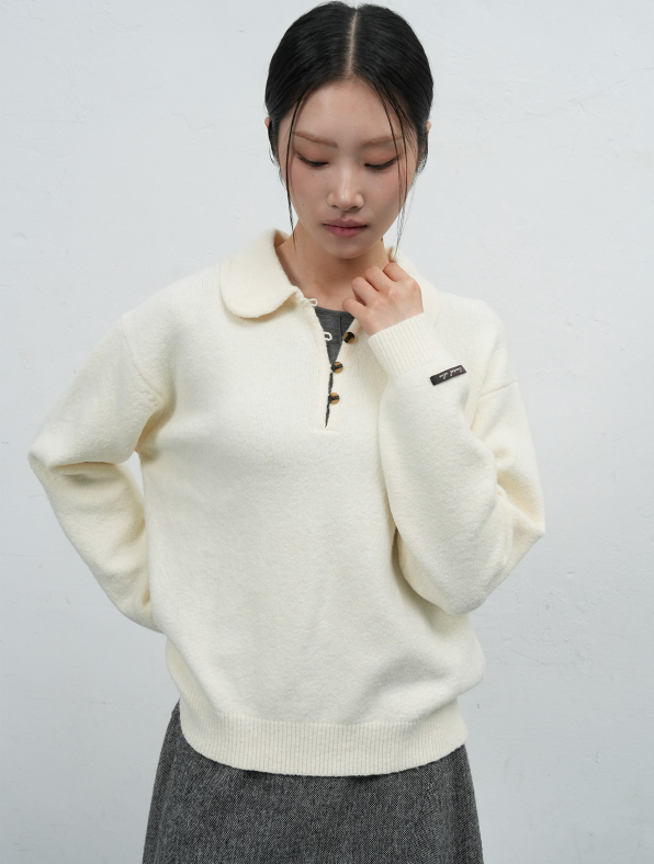 GENERAL IDEA（ジェネラルアイディア）の「loose fit round collar pullover - ivory   （Tops）」