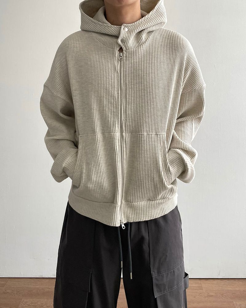 IDF（アイディーエフ）の「Compack Waffle High Neck Hood Zip-up（Tops）」