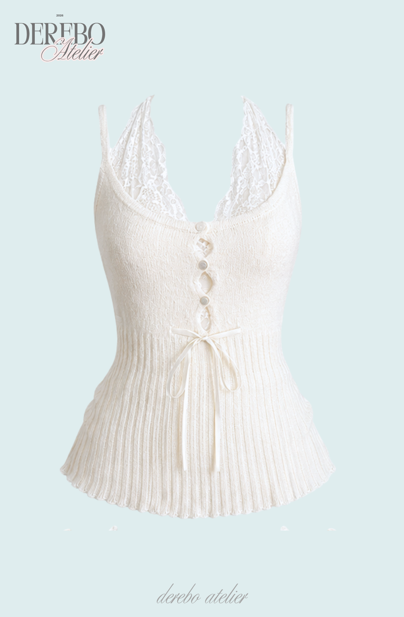 Blanc Halter Layered Knit Sleeveless Top (BRA SET)