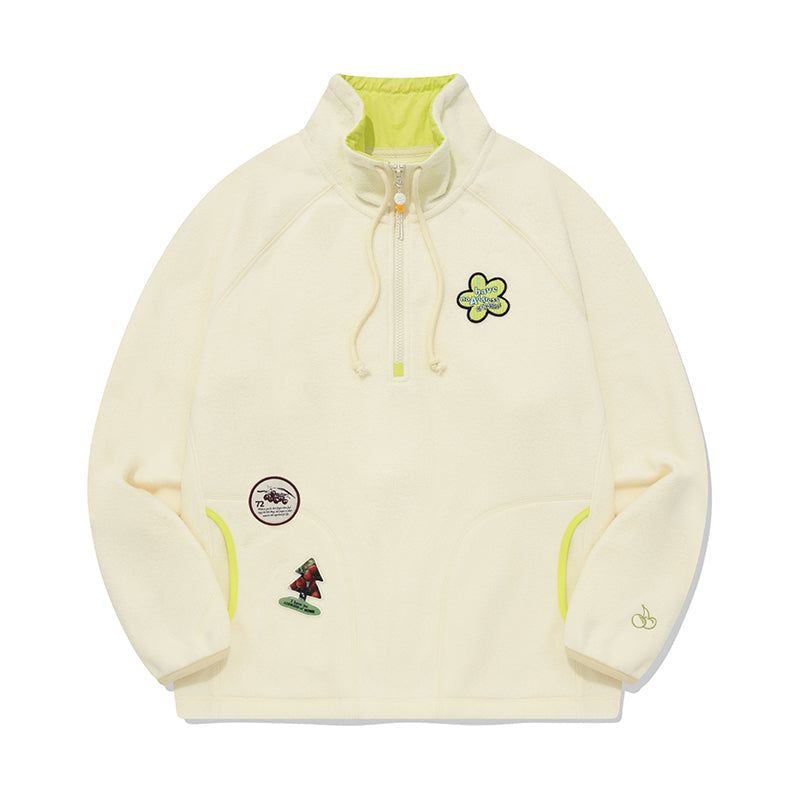 HALF ZIP UP FLEECE TOP [IVORY]