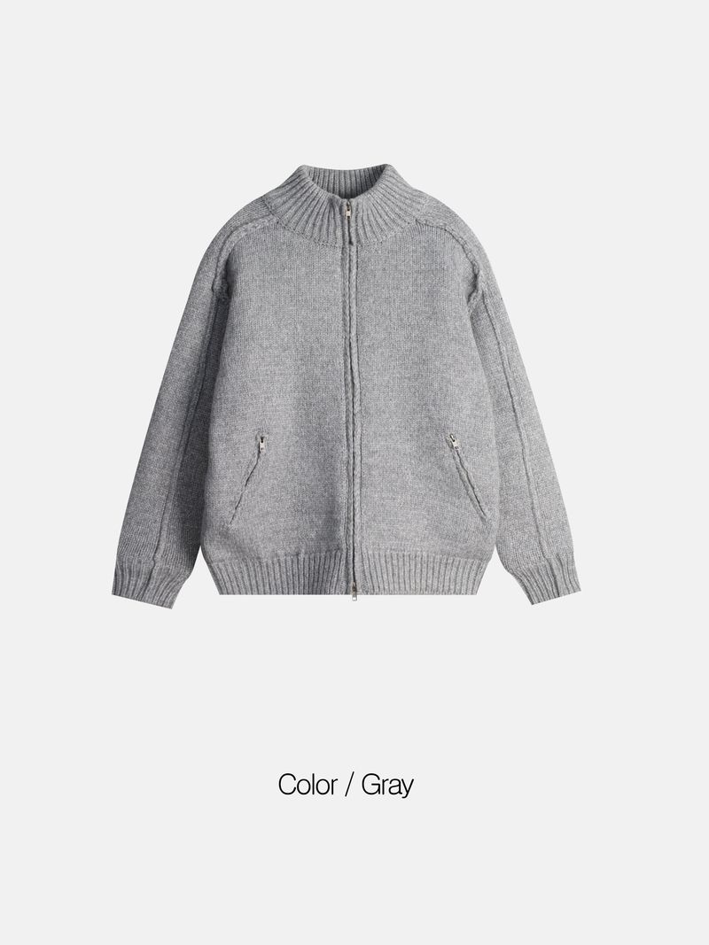 Knit Padded Zip-Up Ver2 6COLOR
