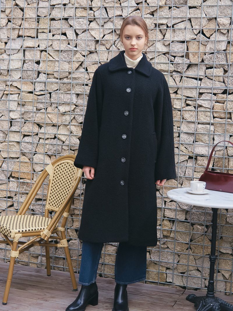 SINGLE LONG COAT_BLACK