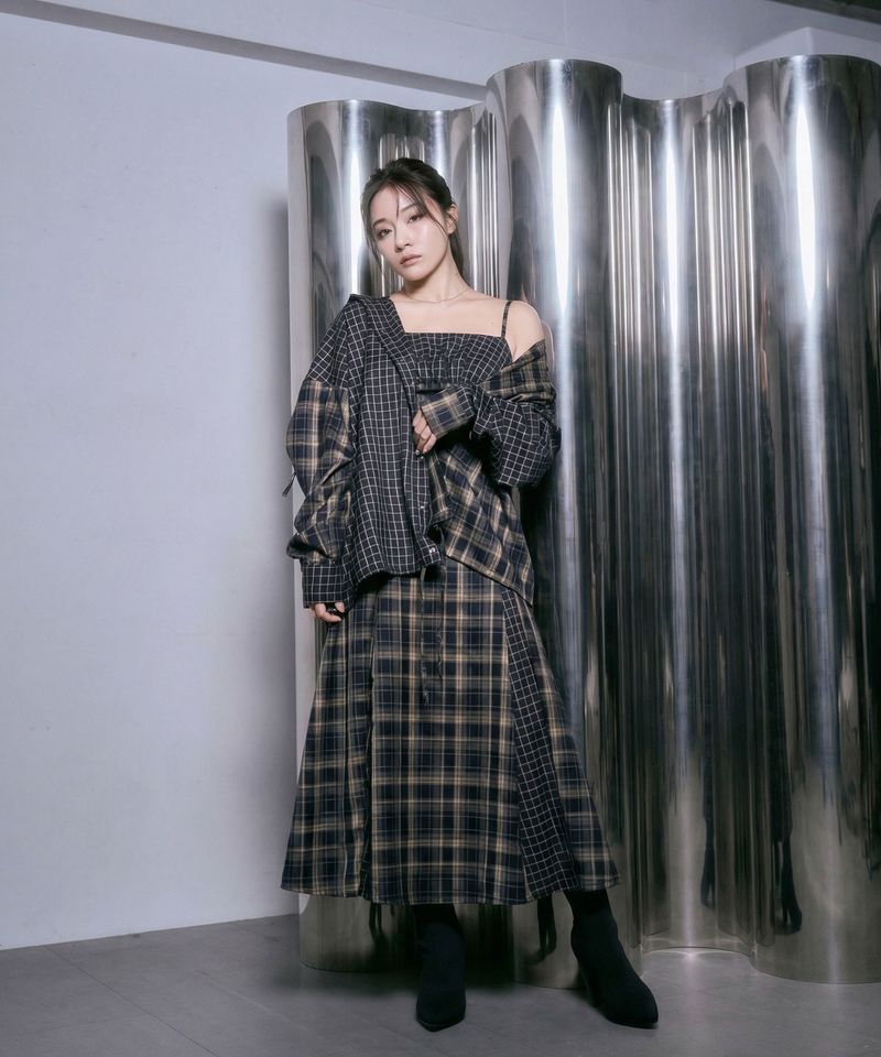 ANDGEEBEE（アンジービー）の「ドッキングチェックキャミワンピ（Dresses）」