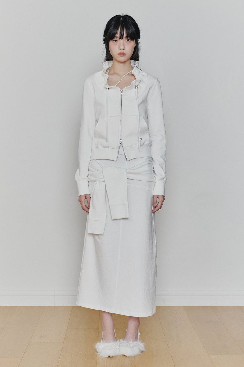 BLOOM ZIP-UP JACKET white