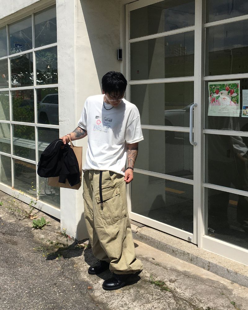No.1305 washed cago wide PT (3color)
