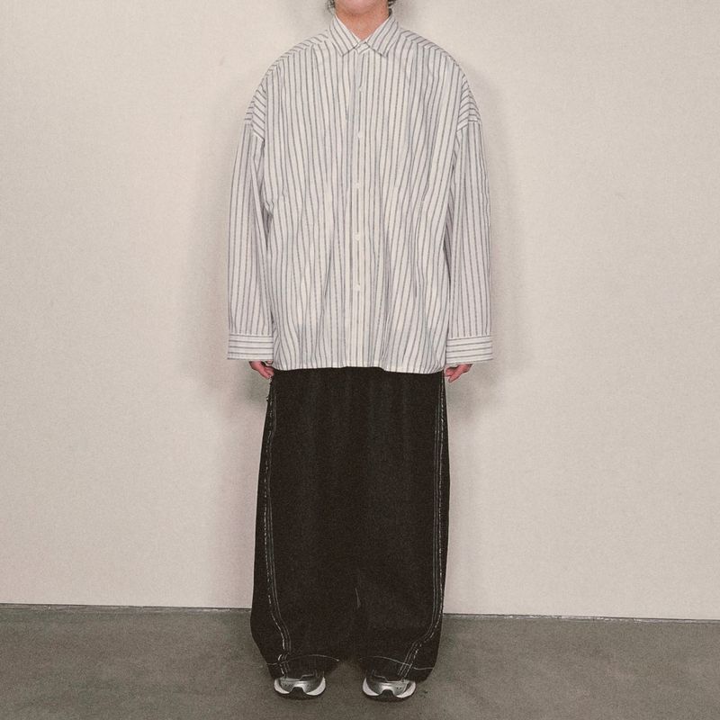 offset stripe shirt_white