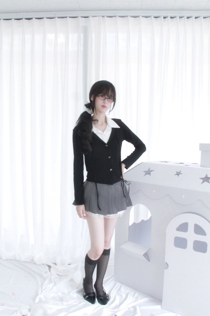 frill lace mini skirt 2color