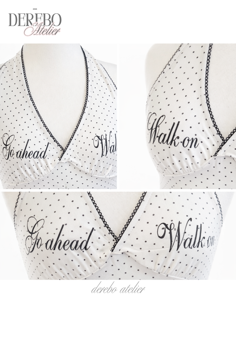 Dot halter cardigan flare training setup (PANTS)