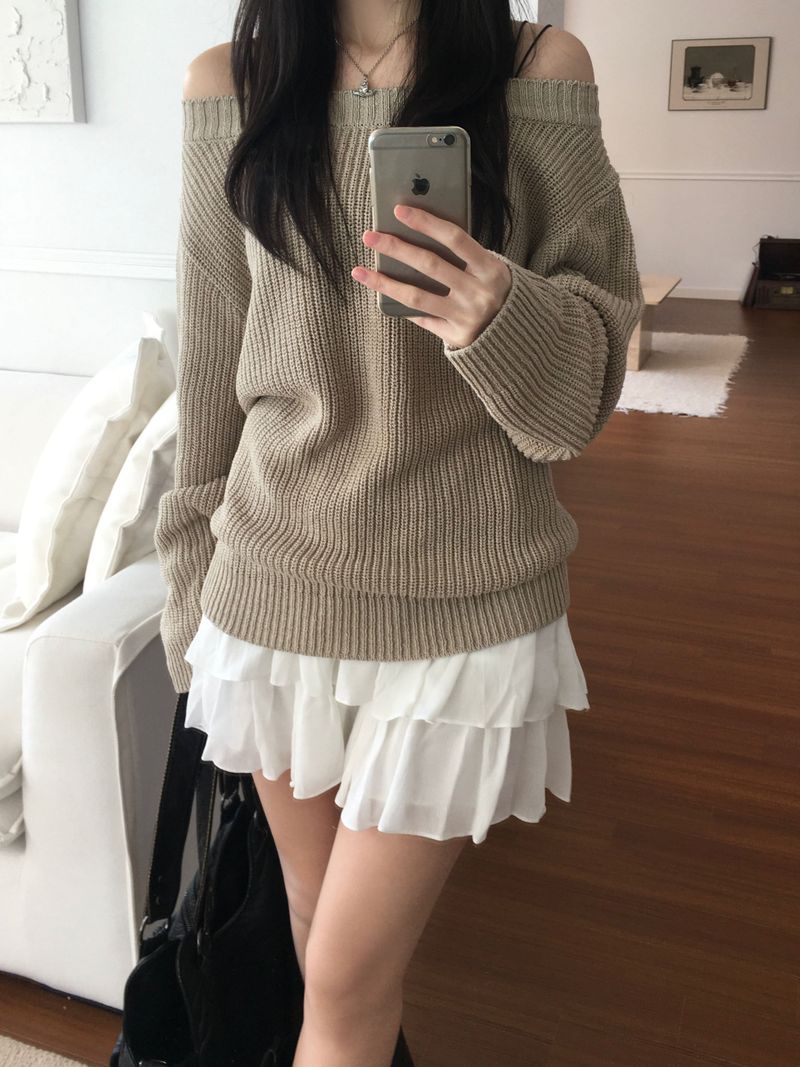 ネフオフショルダーニットウェア (3color)