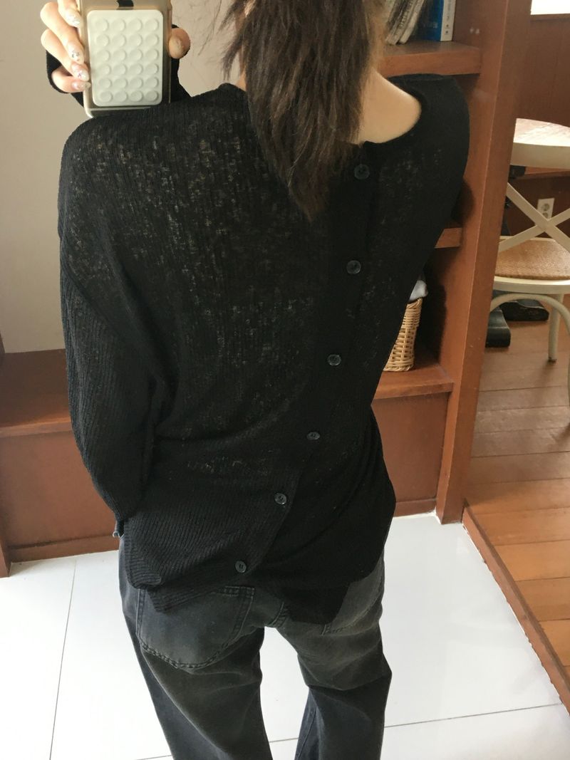 Obi linen ribbed round cardigan (4c)